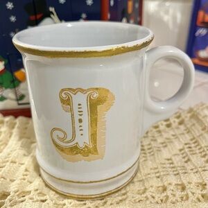 Williams Sonoma White Mug with Gold Lettering